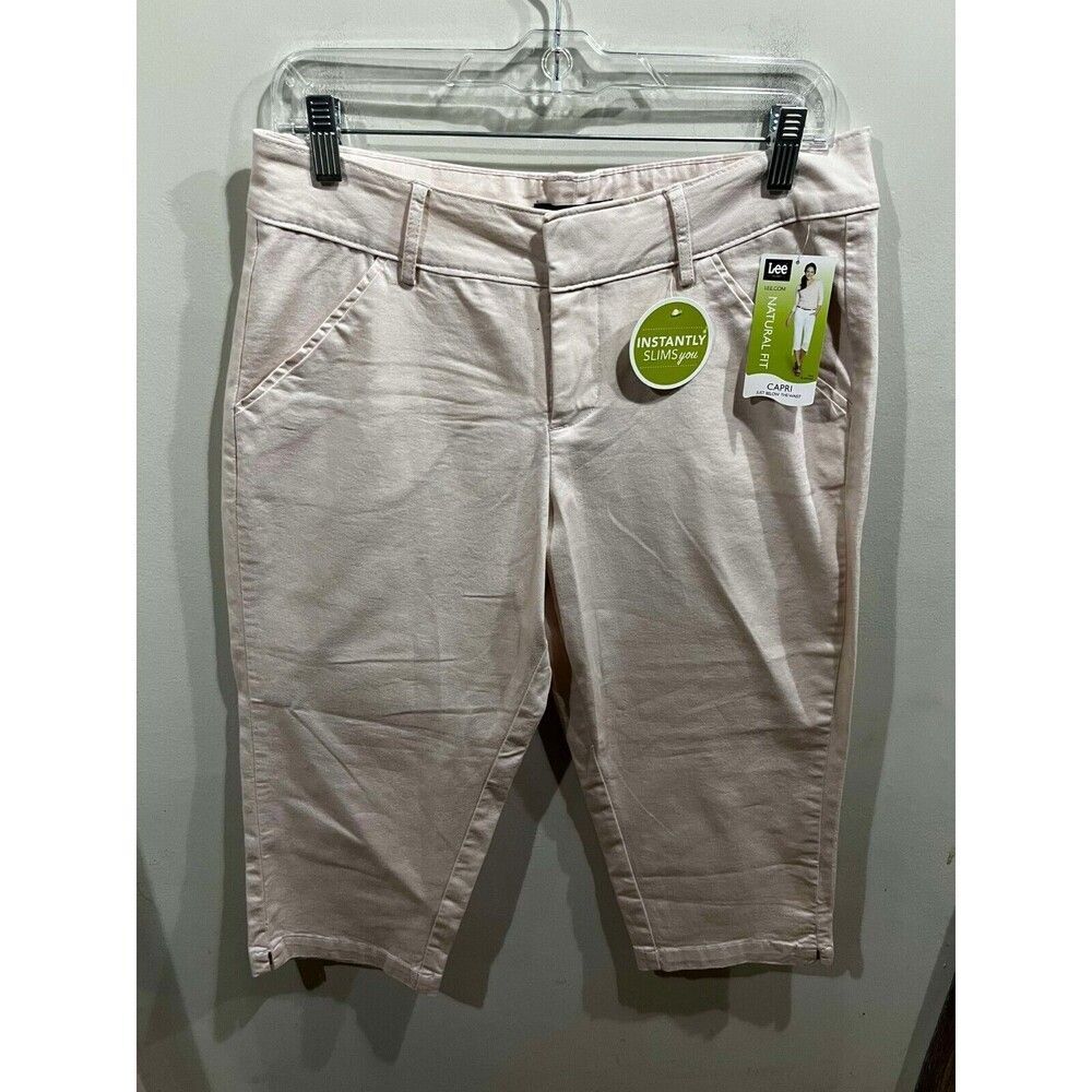 Lee Natural Fit Womens Capris Size 6 Medium Pink Mid Rise New With Tags